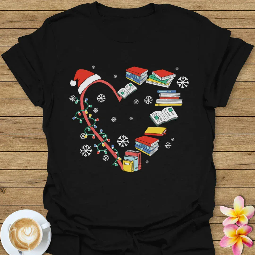 Christmas Book Heart T-Shirt