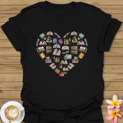 Heart Made With Books T-Shirt