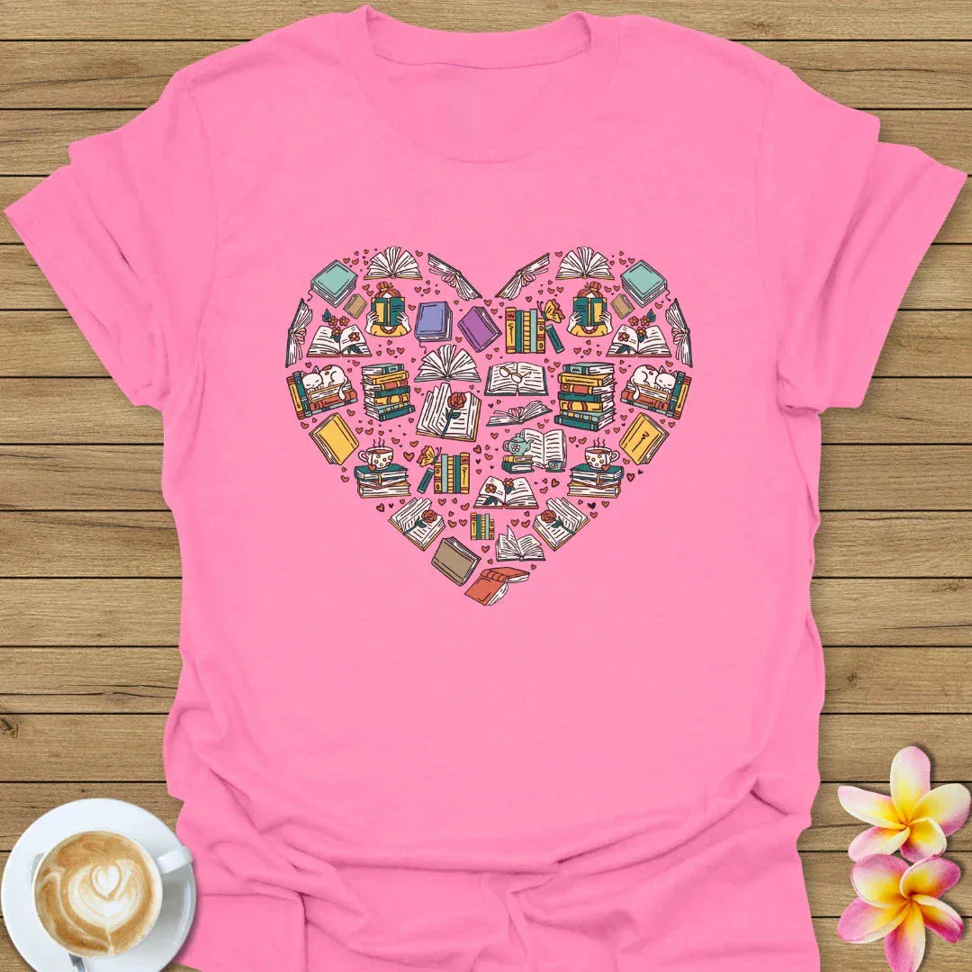 Heart Made With Books T-Shirt