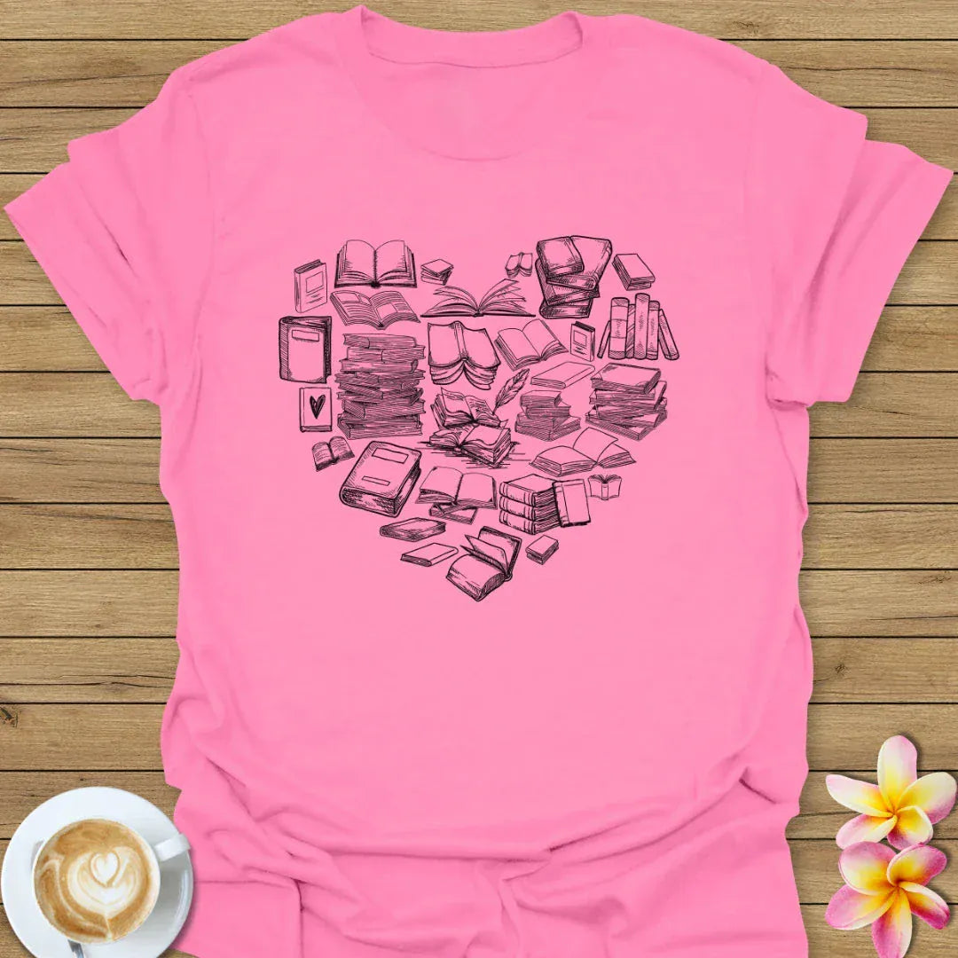 Heart Made With Books T-Shirt