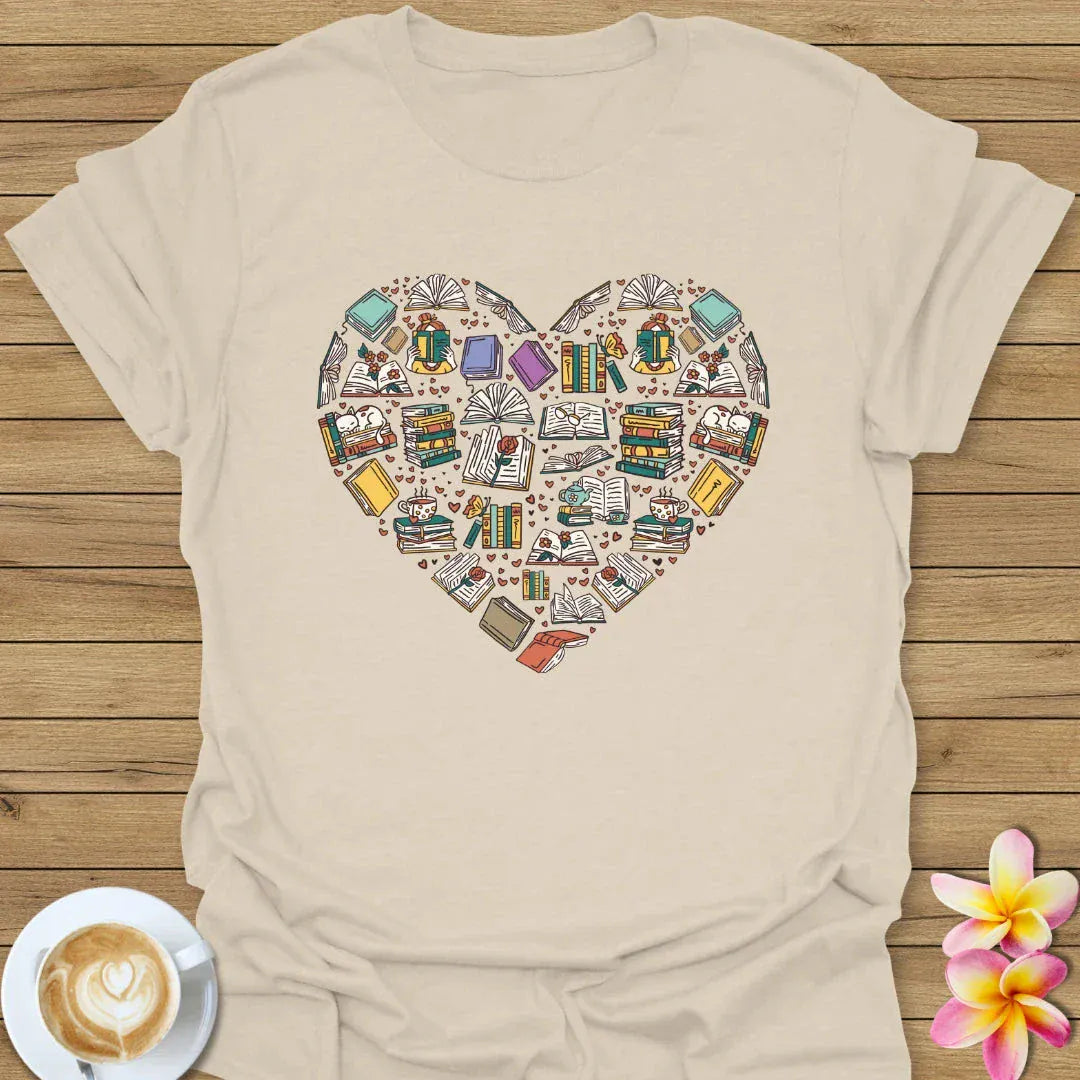 Heart Made With Books T-Shirt