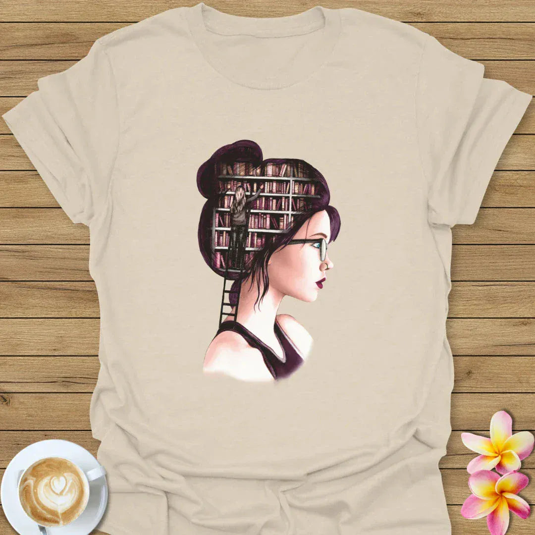 Girl with Books in Her Head T-Shirt