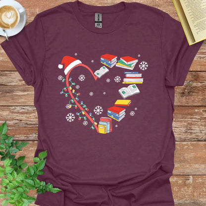 Christmas Book Heart T-Shirt