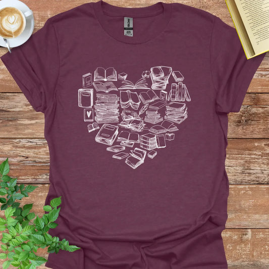 Heart Made With Books T-Shirt