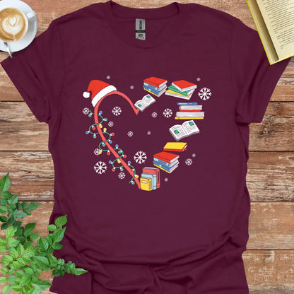 Christmas Book Heart T-Shirt