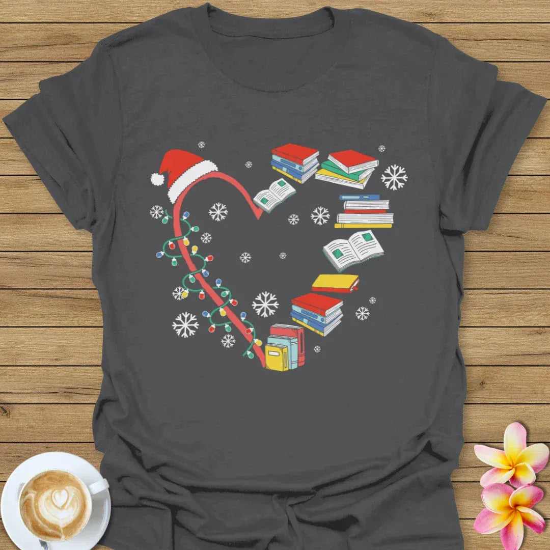 Christmas Book Heart T-Shirt