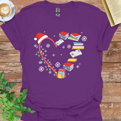 Christmas Book Heart T-Shirt