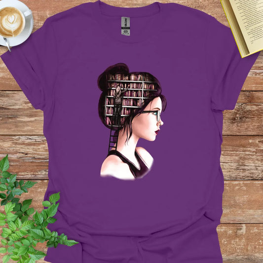 Girl with Books in Her Head T-Shirt