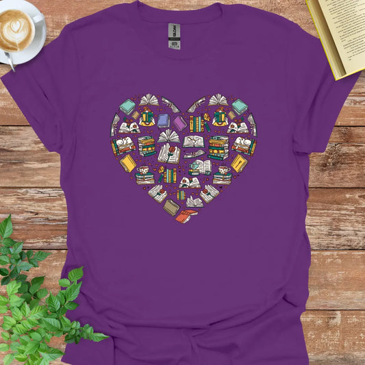 Heart Made With Books T-Shirt