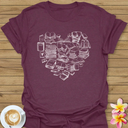 Heart Made With Books T-Shirt