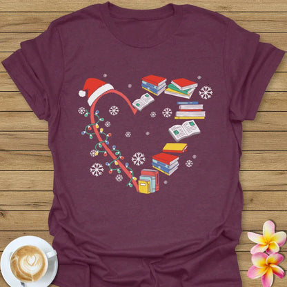 Christmas Book Heart T-Shirt