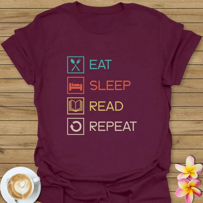 Eat Sleep Read Repeat T-Shirt