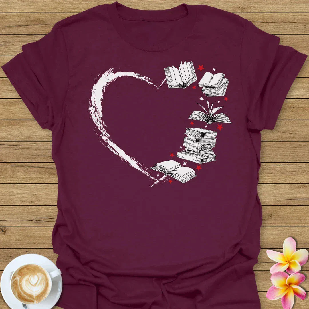 Heart With Books T-Shirt