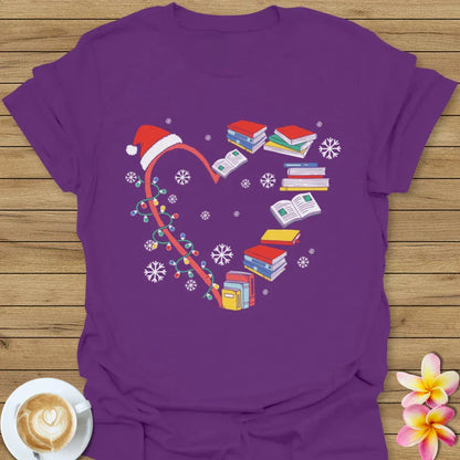 Christmas Book Heart T-Shirt