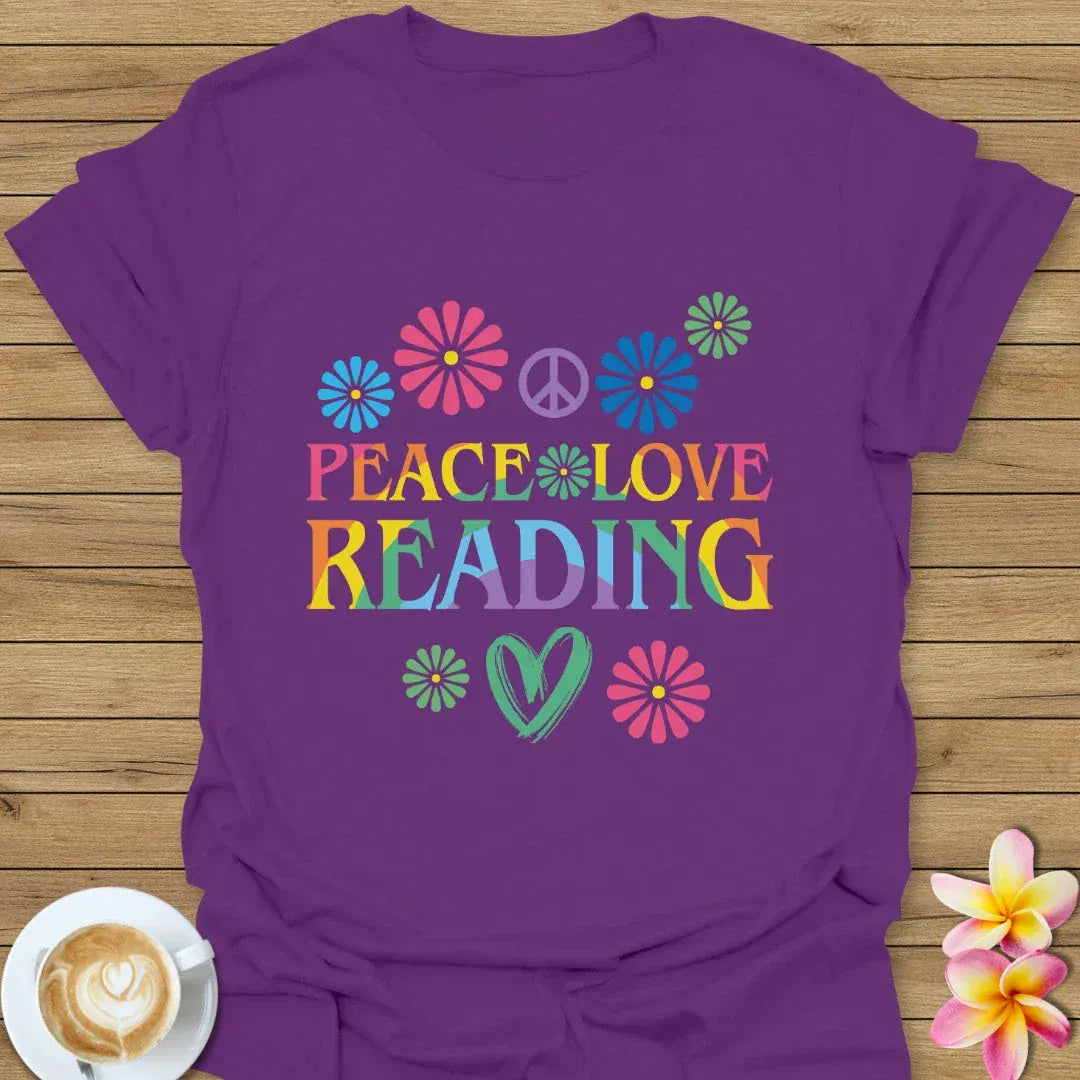 Peace, Love, Reading T-Shirt