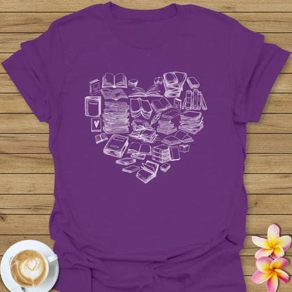 Heart Made With Books T-Shirt