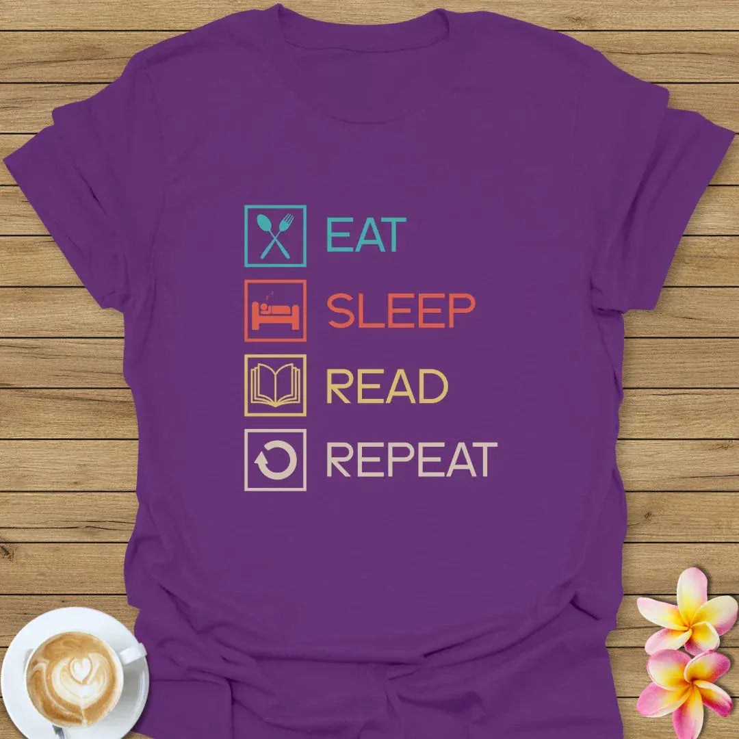 Eat Sleep Read Repeat T-Shirt
