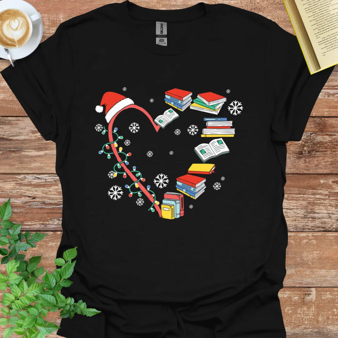 Christmas Book Heart T-Shirt