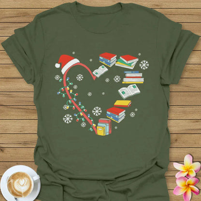 Christmas Book Heart T-Shirt