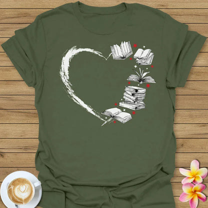 Heart With Books T-Shirt