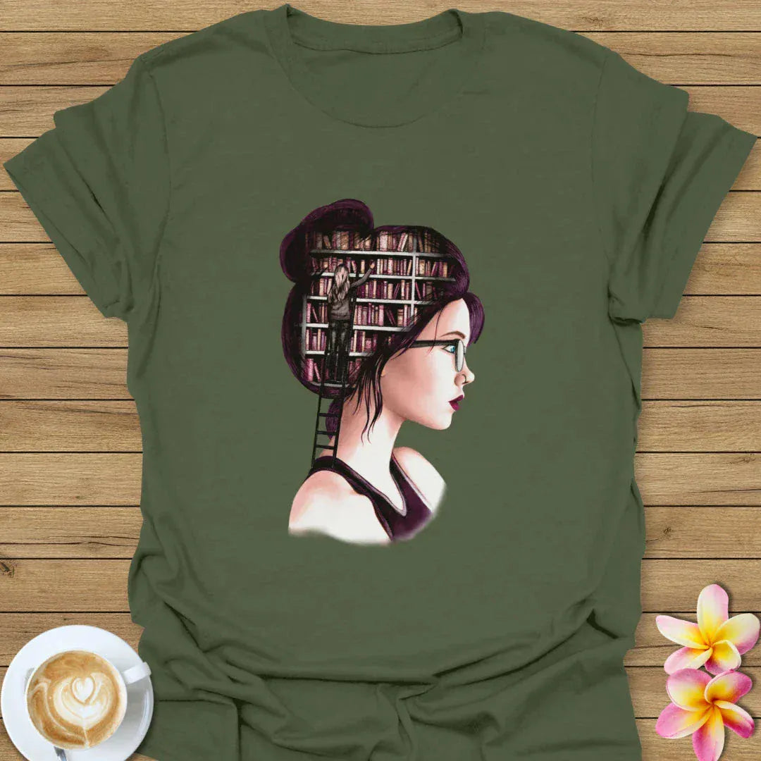 Girl with Books in Her Head T-Shirt