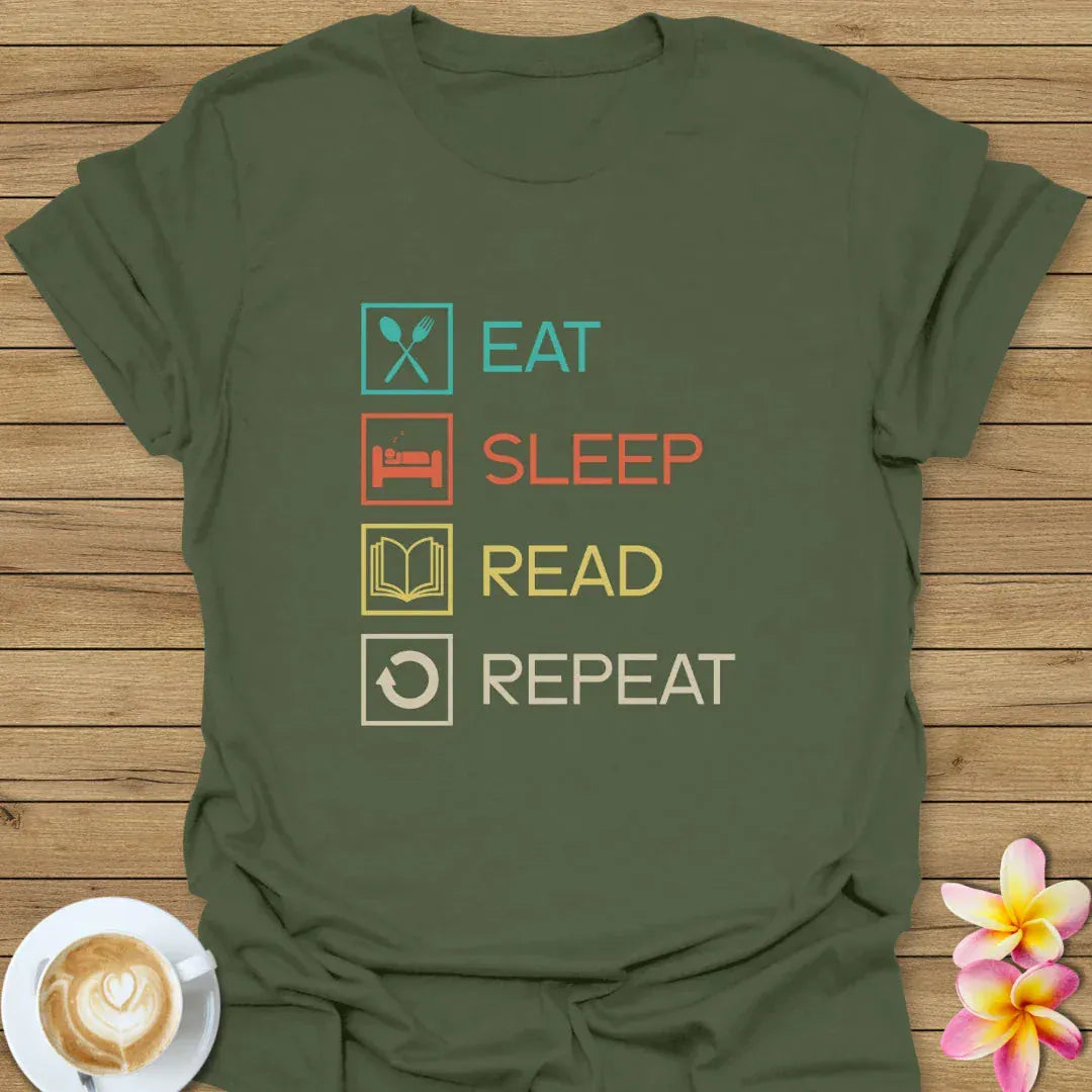Eat Sleep Read Repeat T-Shirt