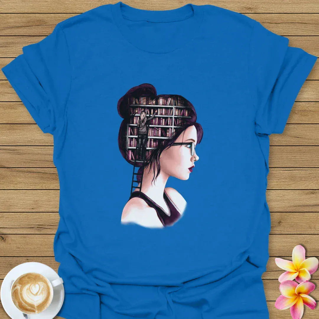 Girl with Books in Her Head T-Shirt