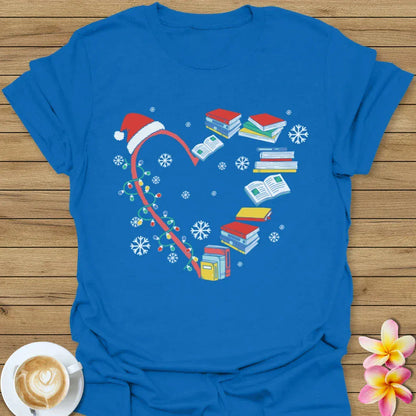 Christmas Book Heart T-Shirt