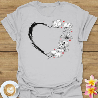 Heart With Books T-Shirt