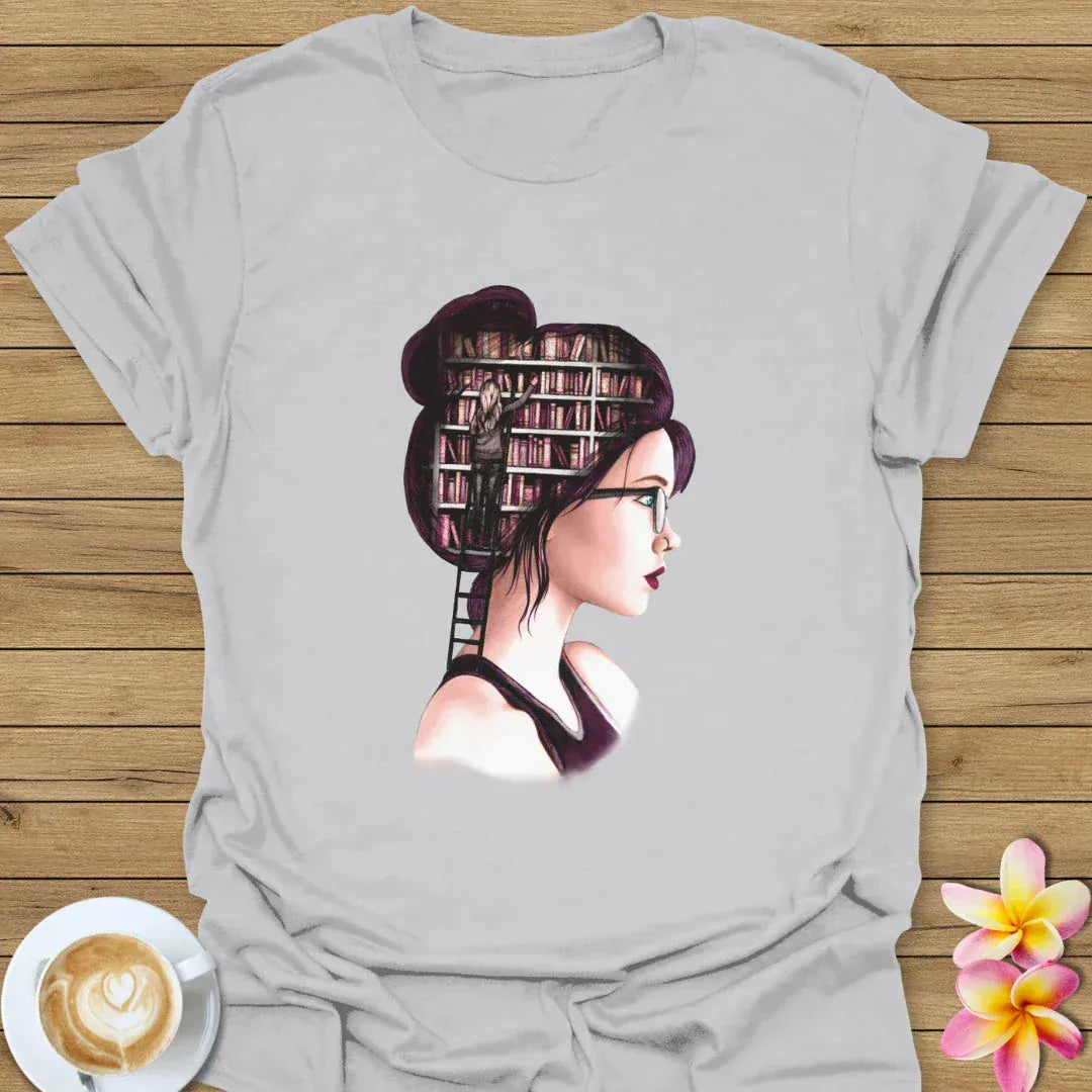 Girl with Books in Her Head T-Shirt