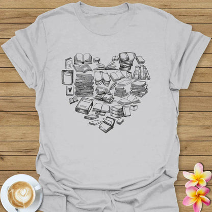 Heart Made With Books T-Shirt
