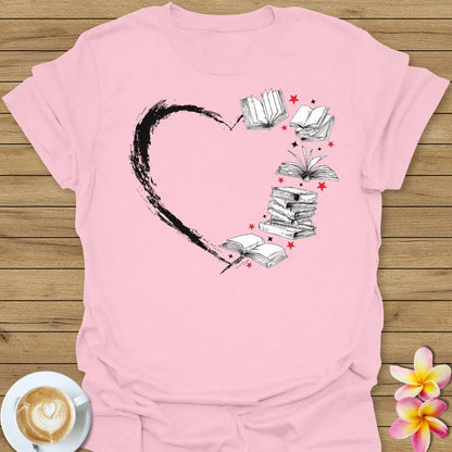 Heart With Books T-Shirt
