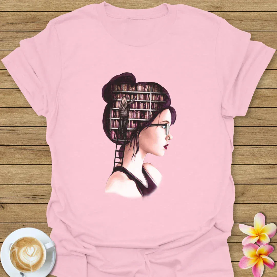 Girl with Books in Her Head T-Shirt