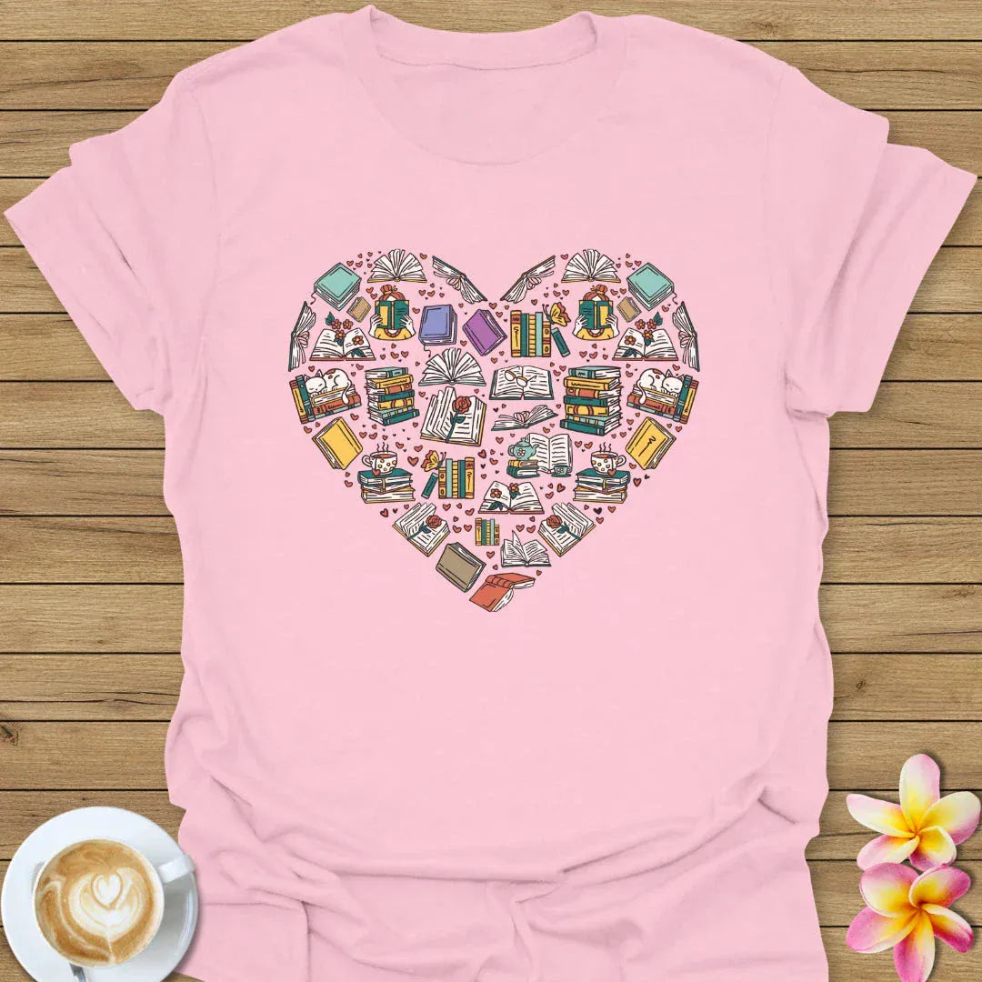 Heart Made With Books T-Shirt