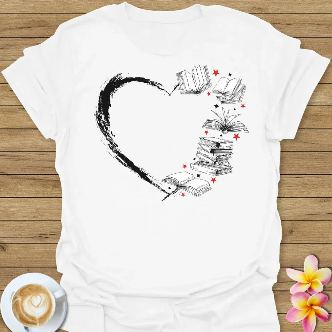 Heart With Books T-Shirt