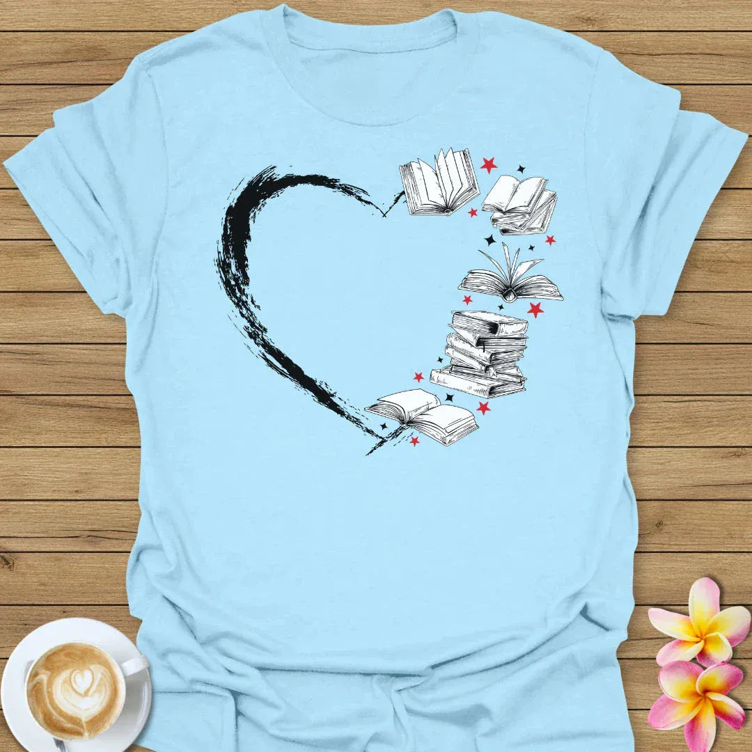 Heart With Books T-Shirt