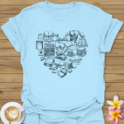 Heart Made With Books T-Shirt