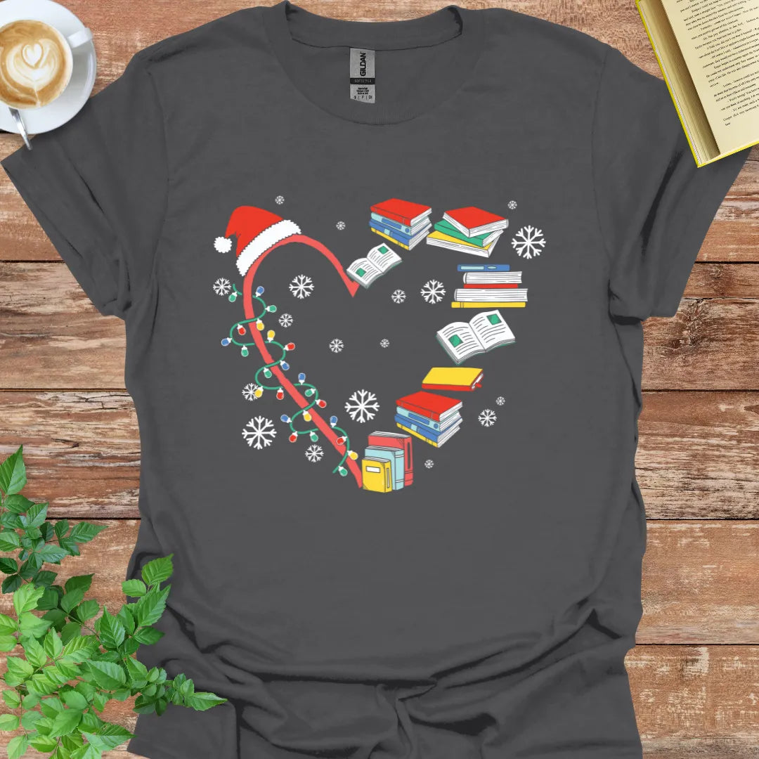 Christmas Book Heart T-Shirt